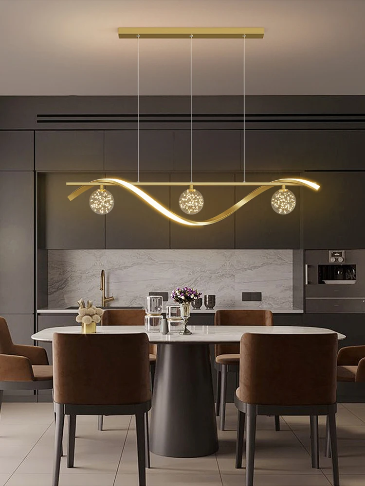 Lampadario moderno a LED per soggiorno sala da pranzo sfera di vetro lampada da cucina decorazioni per la casa illuminazione novità luci a