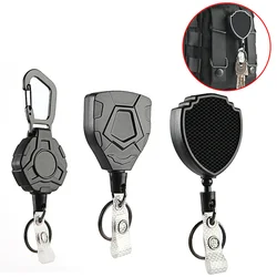 Retractable Metal Wire Keychain Pull Badge Reel Id Lanyard Name Tag Card Badge Holder Reels Recoil Chain Clips Outdoor Key Ring