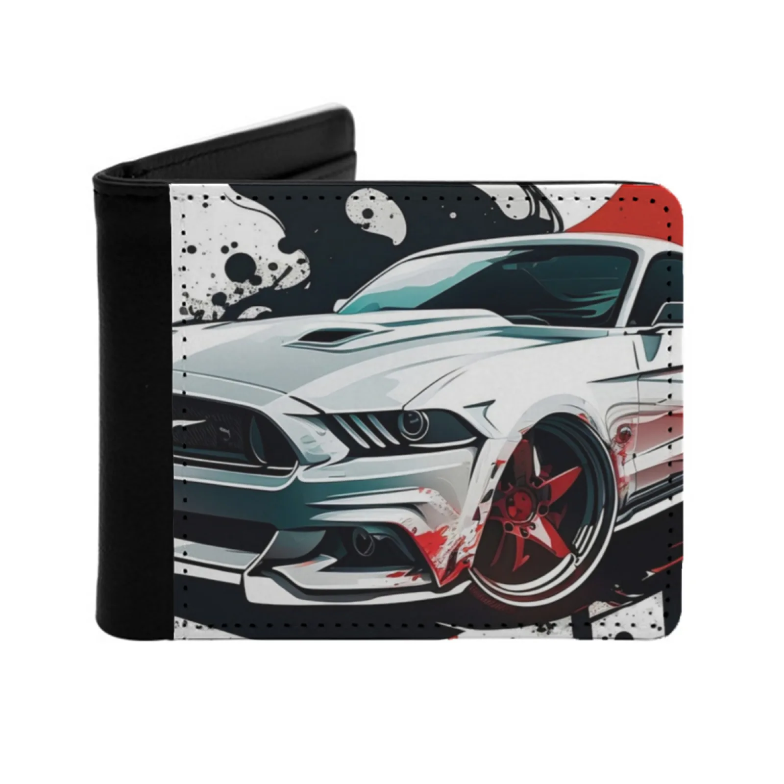 

Серый мужской кожаный кошелек Держатели для кредитных карт/Id Вставки Сумка для денег Мужские короткие кошельки Спортивный автомобиль Серый скоростной автомобильный стиль Элегантность