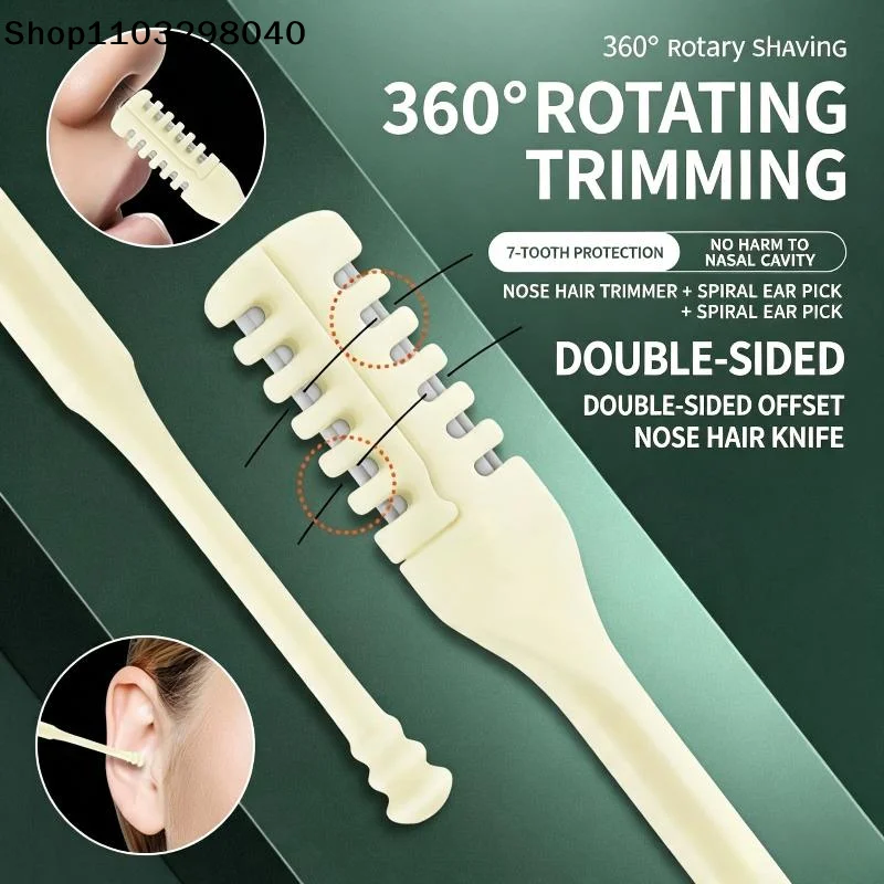 Manual Nose Hair Trimmer 3/5 Pack Anti-slip Handle Sharp Safe Blade Pain-Free Grooming Tool for Home Travel Use