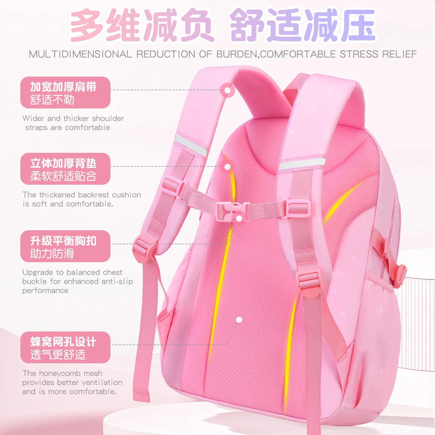 Tas Sekolah Kasual Anak Perempuan 2026 Paket Makanan Tempat Pensil Ransel Bahu Pelajar SMP Kapasitas Besar Ringan Tahan Air Mochilas