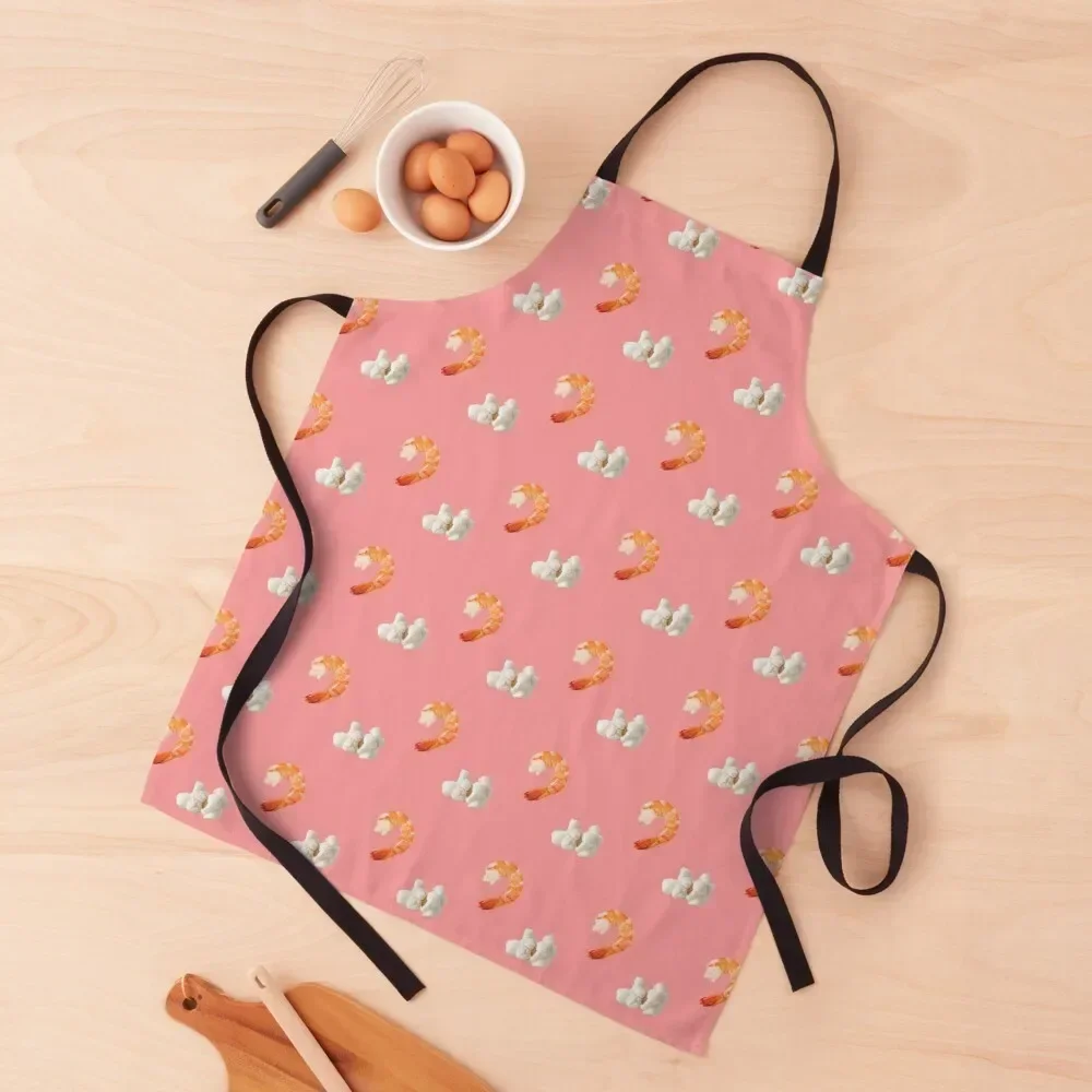 

Popcorn Shrimp Pattern Apron work gowns for women cleaning with personal logo barber uniform christmas decoration Apron