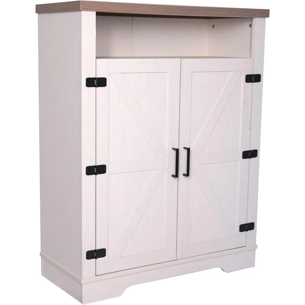 Farmhouse Shoe Cabinet with Adjustable Shelves & Multi-Functional Storage - Easy to Assemble & Sturdy for Long-Lasting Use