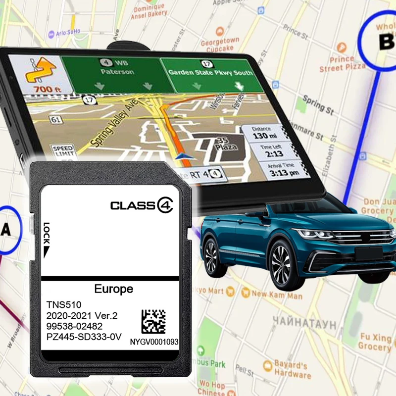 Auto RAV4 EU-Karten Speicherkarte für Toyota Corolla Land Cruiser 150 200 Auto TNS 510 Navigationssystem GPS SD-Karte