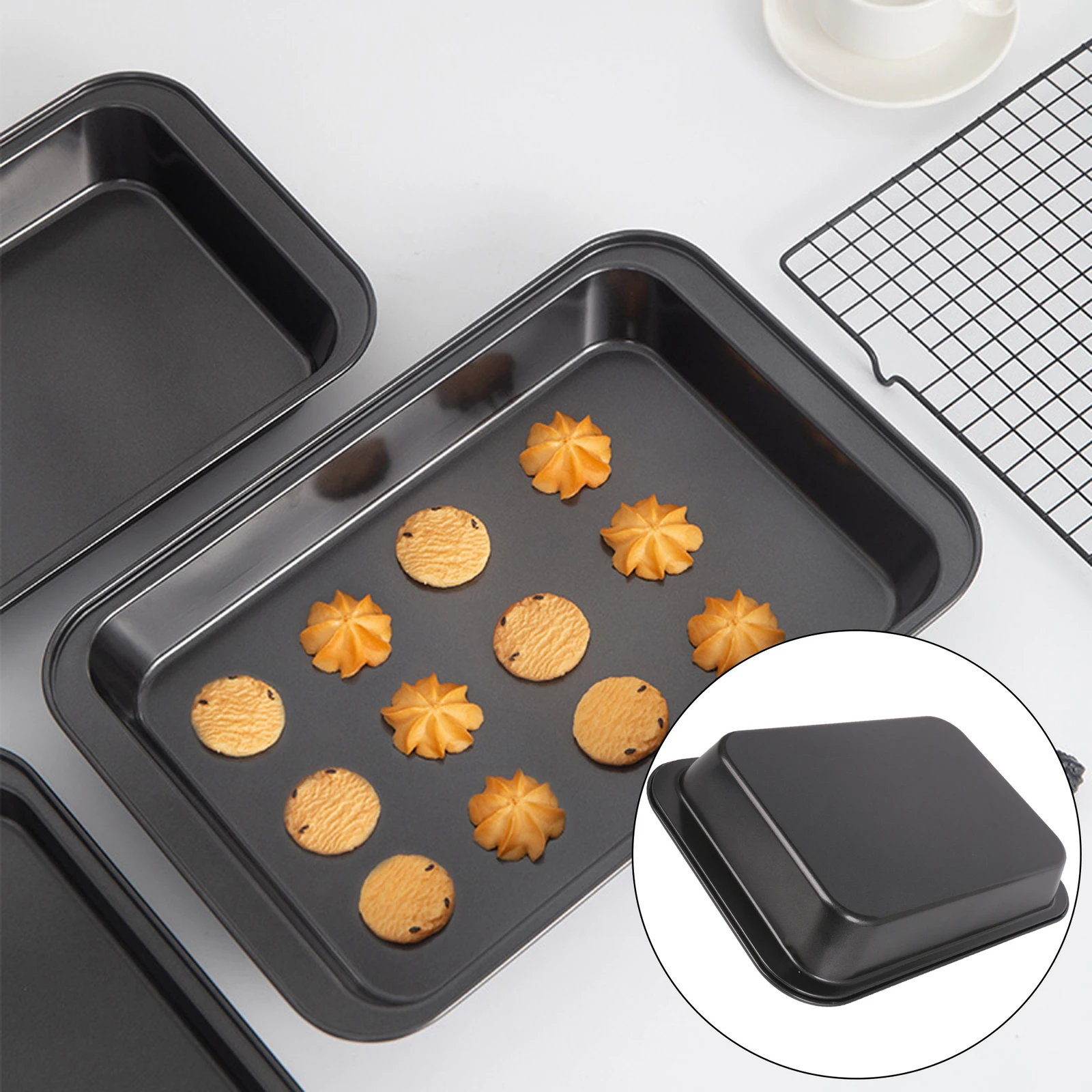 Rectangular Baking Pan With Good Stability For Baking Cakes, 12.4x8.58 Inches