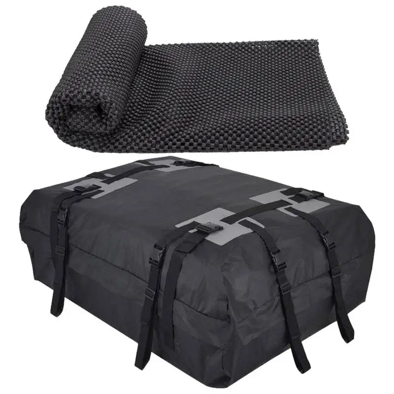 Rooftop Cargo Carrier 15 Cubic Feet Car Cargo Roof Bag In Foldable Design 600D Oxford Cloth Waterproof Soft Car Roof Bag For