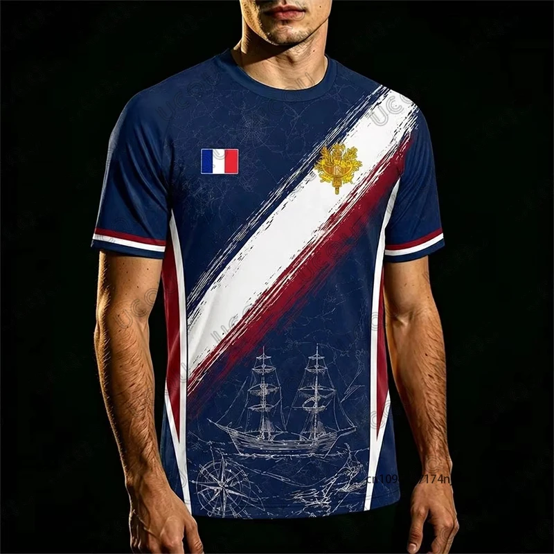2026 New France Flag Print Soccer Jersey For Men T-Shirt Summer Quick-Drying Sports Short Sleeve Tees Casual Kids/Adult Tops
