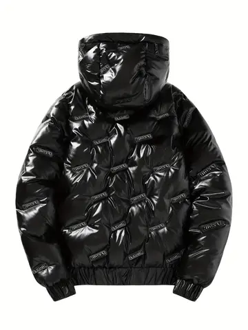 Chaqueta de invierno resistente para hombre, ropa de abrigo para clima frío con cierre de cremallera completa, abrigo resistente al viento con capucha, abrigo con aislamiento térmico para hombre