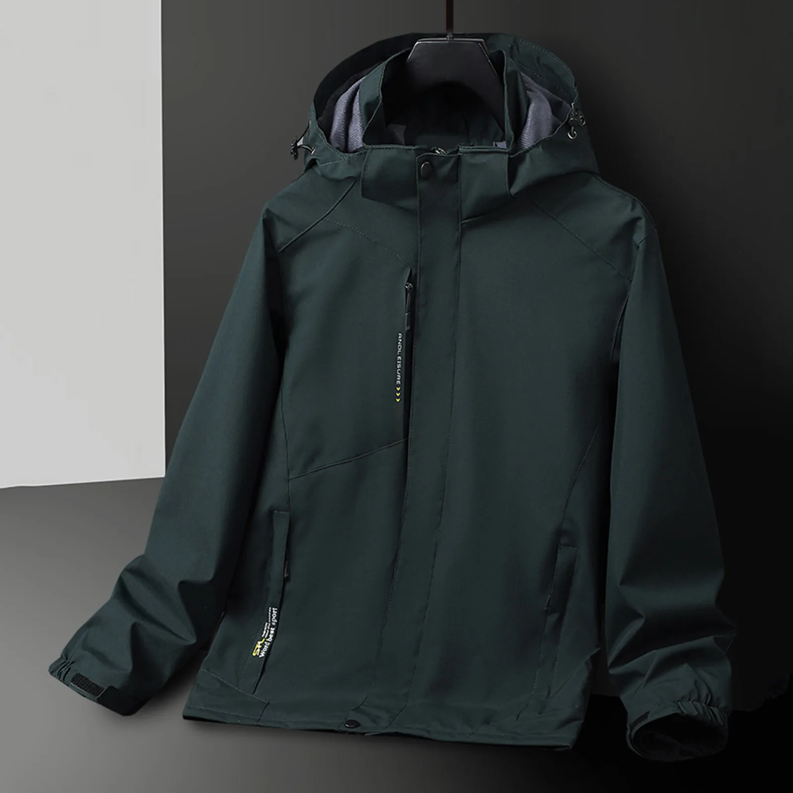 

Mens Hooded Bomber Jacket Autumn Casual Solid Hooded Breathable Hiking Jacket Outdoor Windproof Tactical Coat For Men Outwears