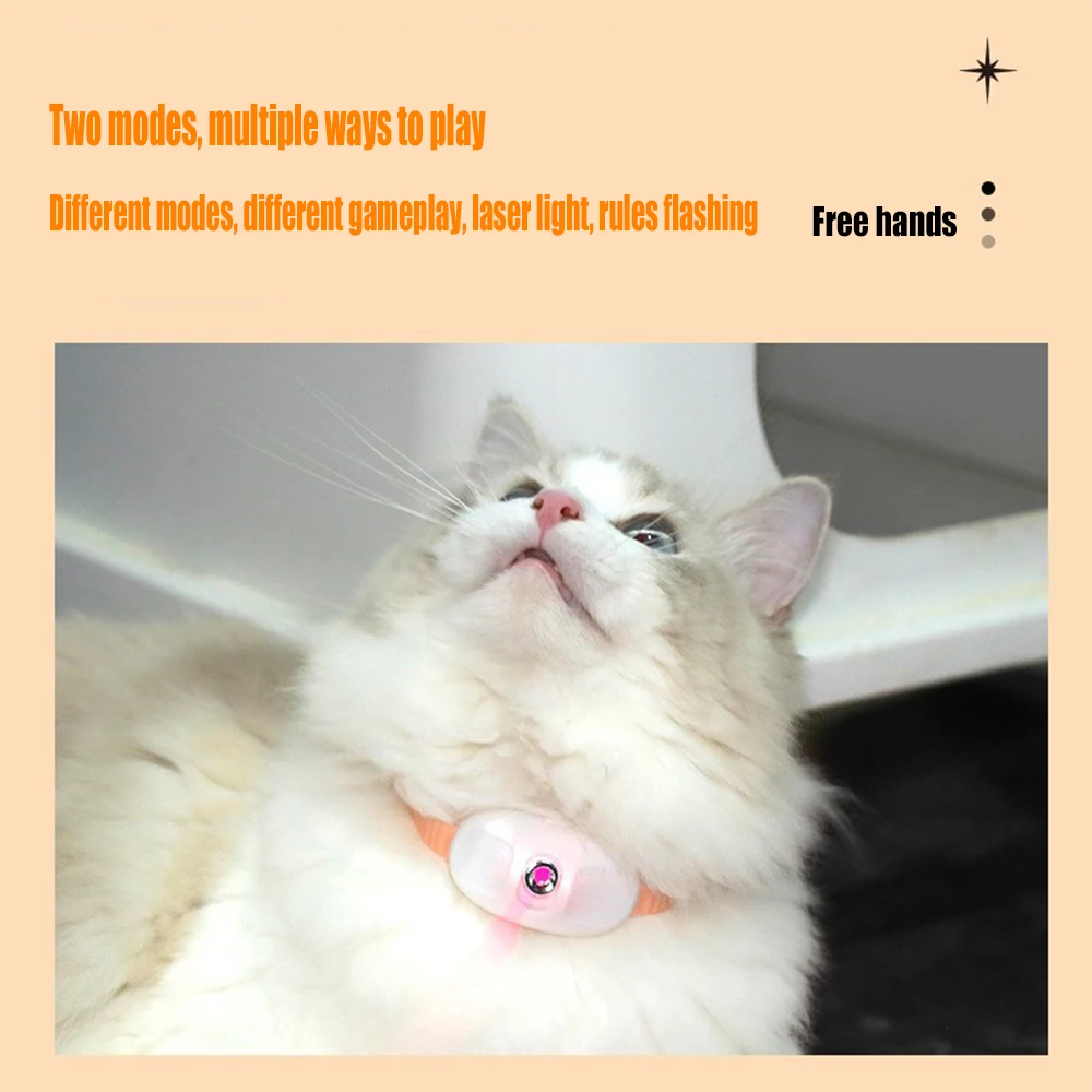 Smart Laser Cat Teasing Collar Laser USB Charging Interactive Self-Entertainment Increased Agility Increased Agility