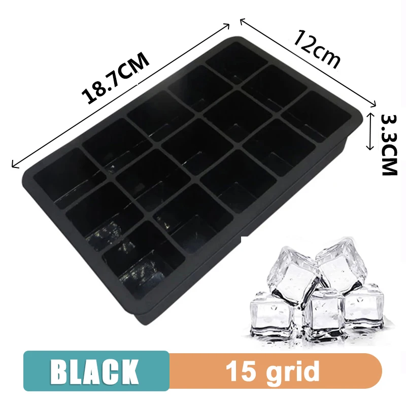 4/6/8/15 Grid Big Ice Tray Mold Giant Jumbo Large Food Grade Silicone Ice Cube Square Tray Mold DIY Ice Maker Ice Cube Tray image 3