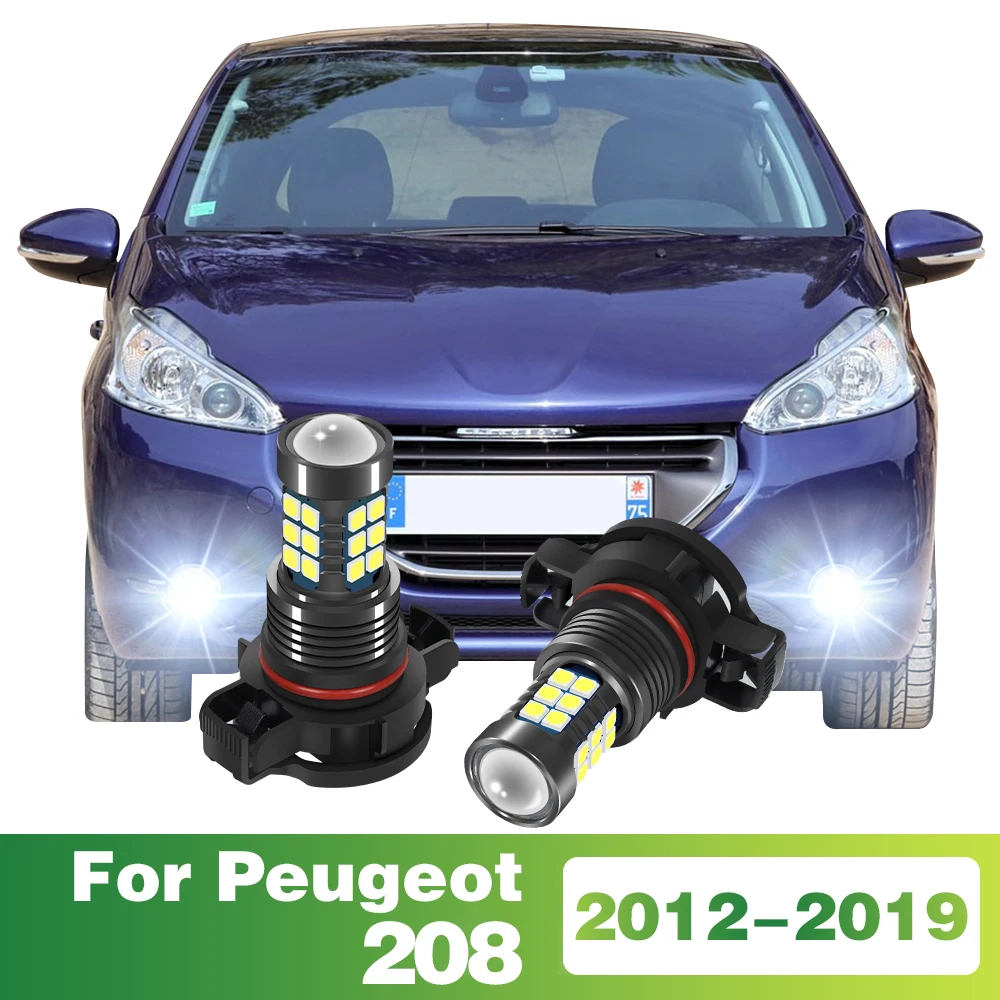 

2Pcs LED Lamp Car Front Fog Light For Peugeot 208 2012 2013 2014 2015 2016 2017 2018 2019 Accessories