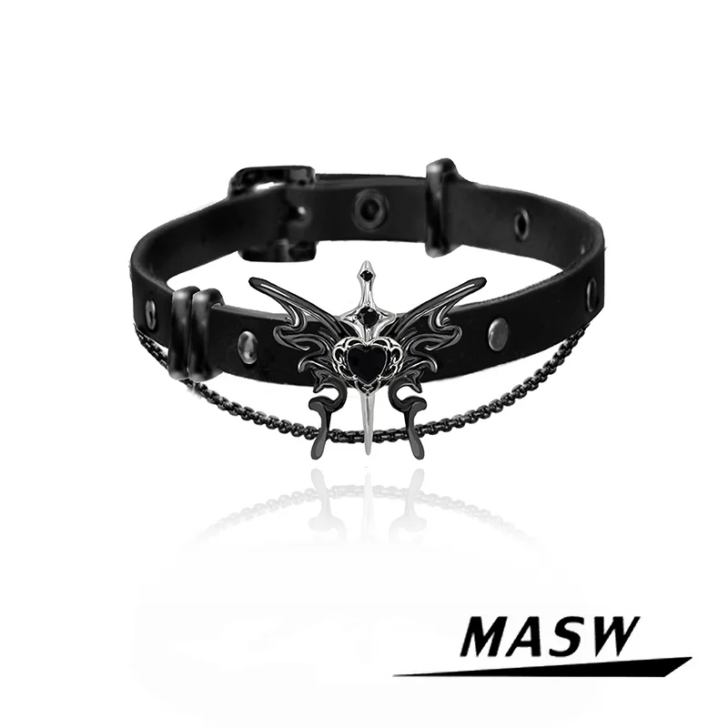 

MASW Original Design Popular Cool Style Black Butterfly Arm Bracelet For Girl Women Party Gift Modern Jewelry 2024 New Trend