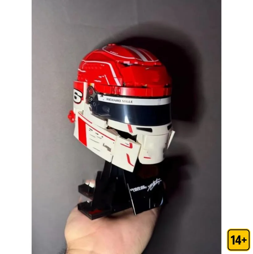 2026 NEW 886pcs Scuderia HP Charles Leclerc Helmet Model Building Bricks Race Car Merchandise Birthday Toy for Family Decor Gift