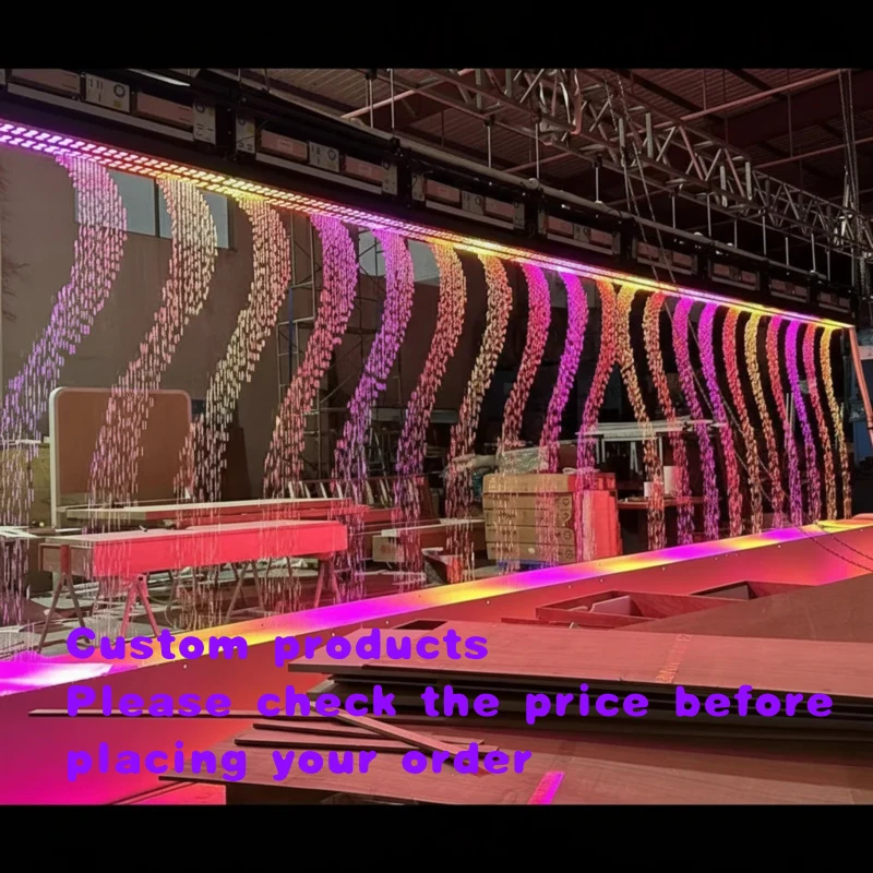 custom.Customized Movable Fountain LED Light Coastal Acrylic Digital Curtain Wall Panel Partition Wall