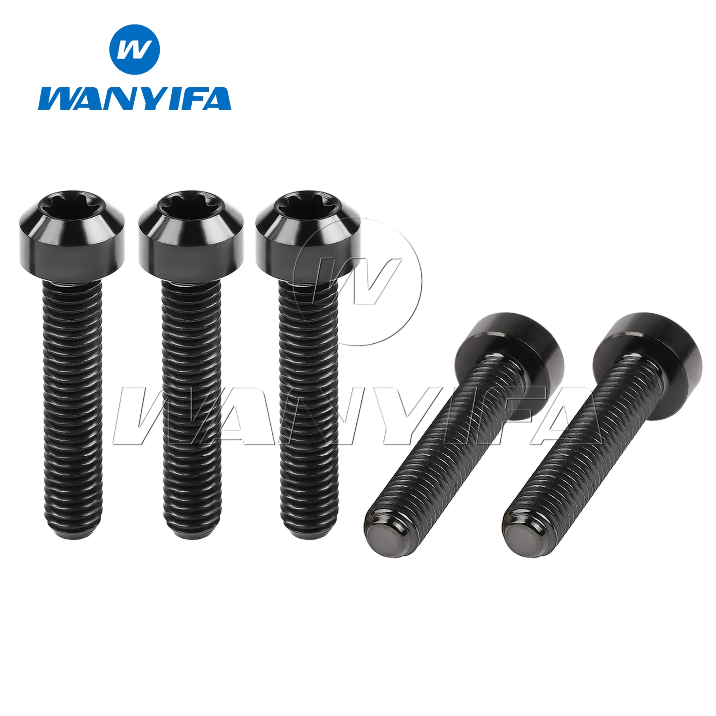 Wanyifa Titanium Bolts T25/T30 Torx Head M5/M6x10- 80mm for Bicycle Motorcycle Brake Headset Screws 5PCS