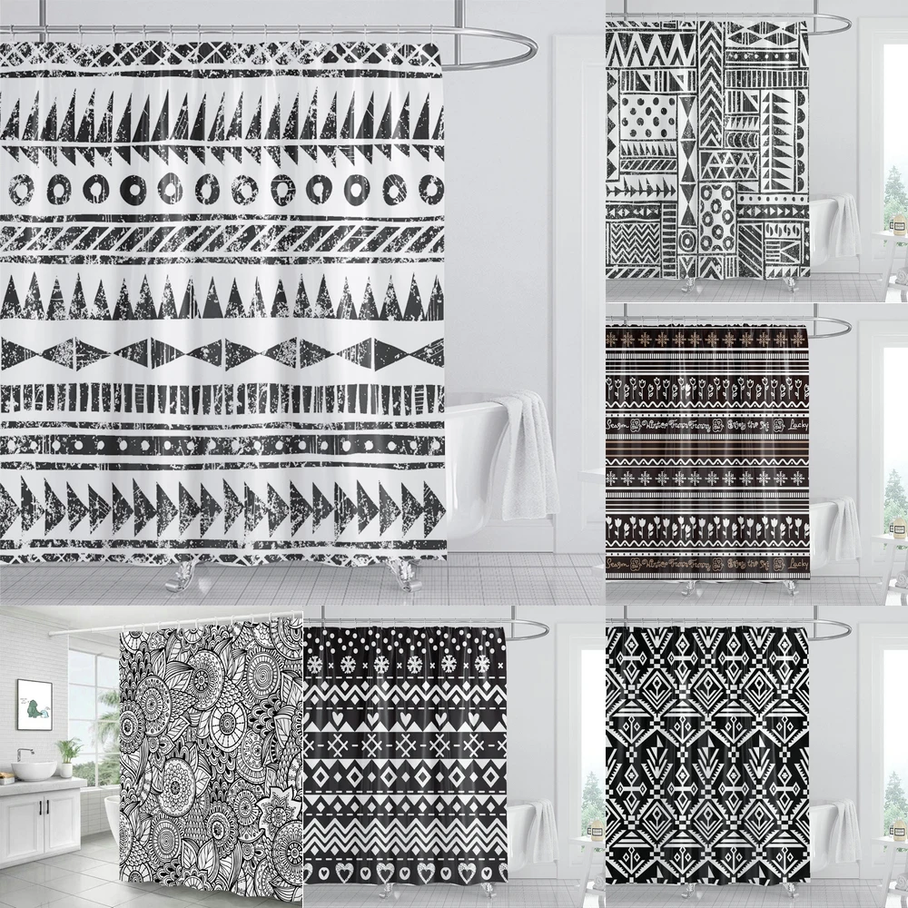 

Modern Boho Printed Shower Curtains Bohemian style Waterproof Bath Curtains for Bathroom Home Decor Polyester Bathroom Curtain