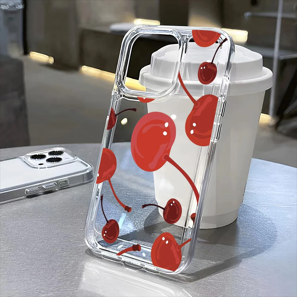 

cherry Clear Case for iPhone16 Pro Max 16Pro 16Plus 16 15 Pro Max 15Pro 15Plus 15 13 13Pro 14 12 11Pro Max Plus
