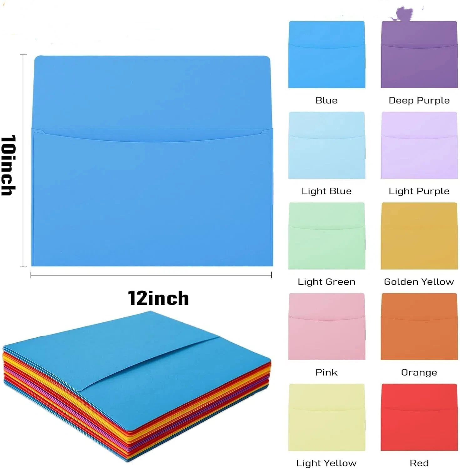 5Pcs Candy Color Big Envelopes Blank Envelopes DIY Multi-function Craft Paper Envelope For Letter Postcards Wedding Invitation