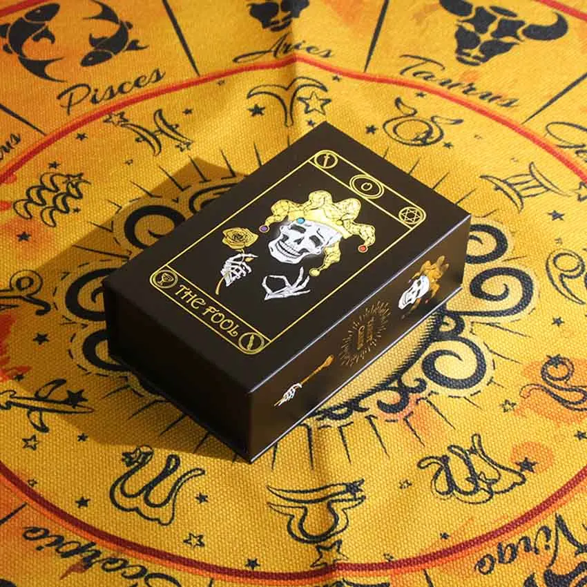 PVC Waterproof 12x7 cm Paper Manual Skull Tarot Card Game