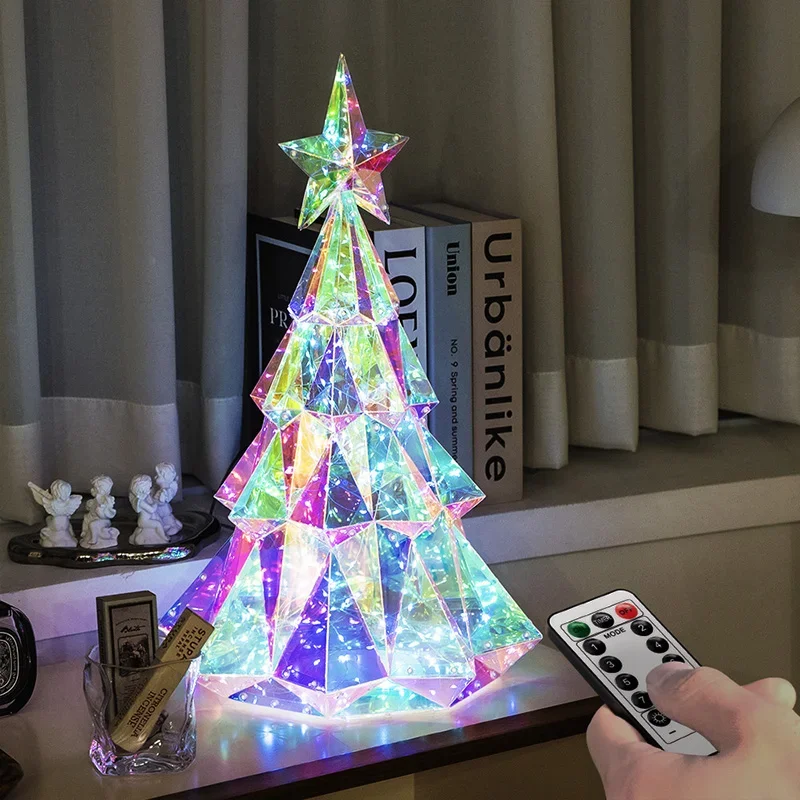 

2025 New Year Decoration Christmas Tree Desktop Miniature Ornament Light Up Christmas Tree Decorations with High-end Feel
