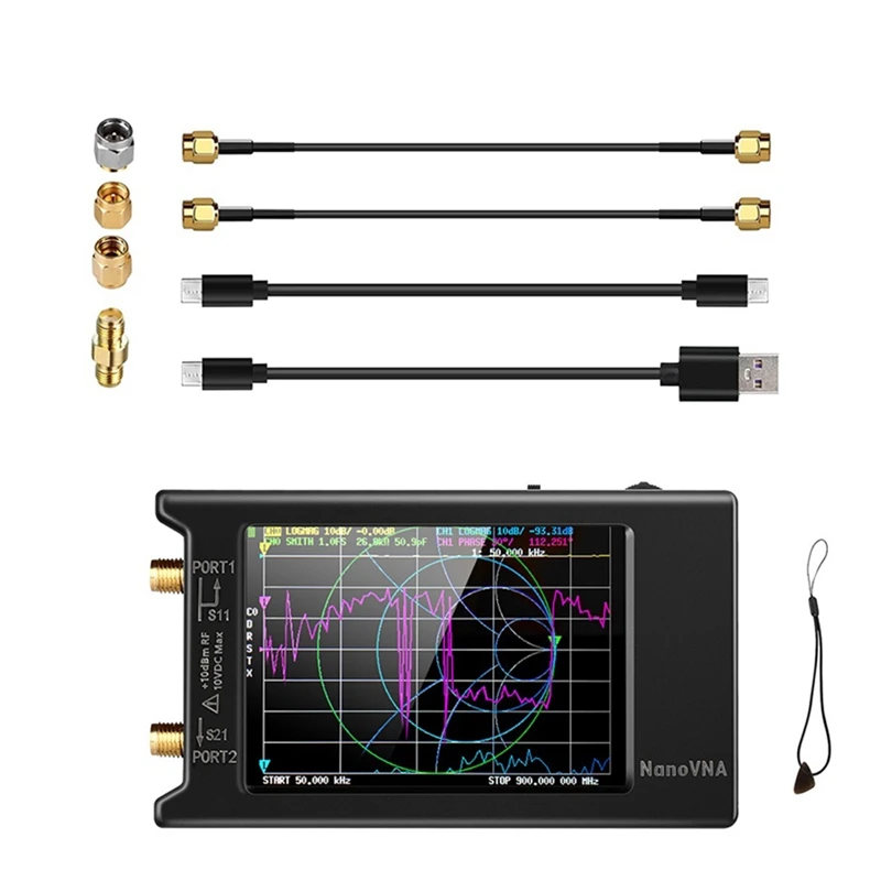 Nanovna-H Vector Network Antenna Analyzer 10Khz-1.5Ghz MF HF VHF UHF With Shell SD Card Slot Digital Nano VNA-H Tester