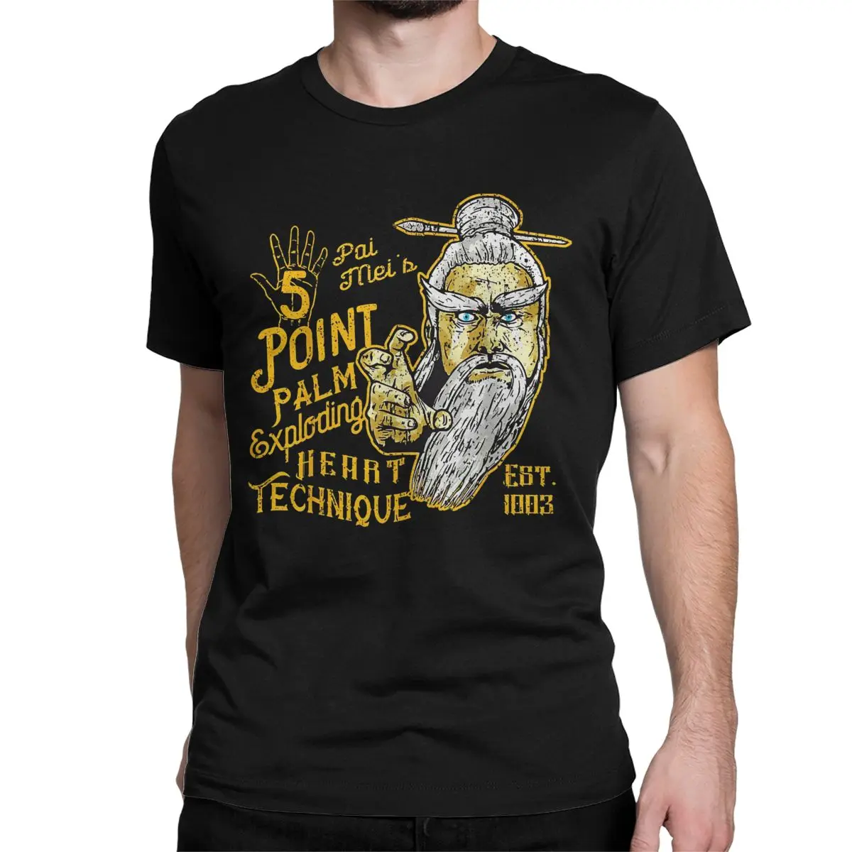 Pai Mei Point Exploding Heart Technique T-Shirt Men Women's Pure Cotton T Shirt Fists of the White Lotus Tees Big Size Clothing