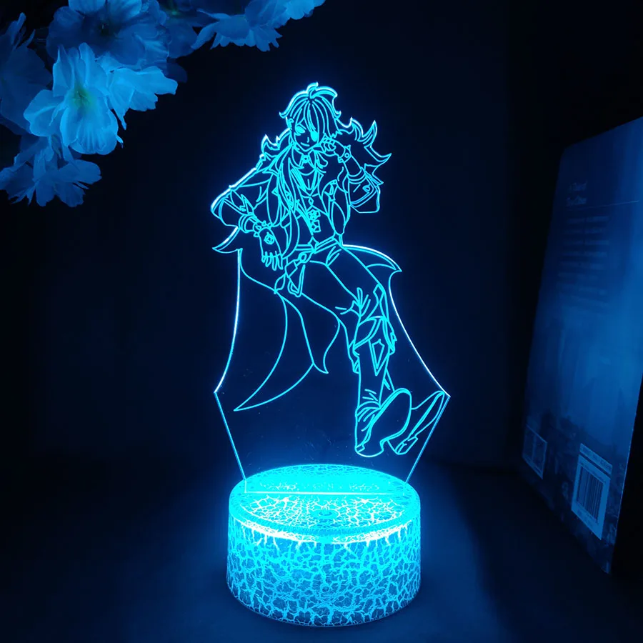 

Genshin Impact Anime Night Light 3D LED Game Kaeya Alberch Figure Lamp Room Decor Kids Gift for Bedroom Decor Lamp Neon Light