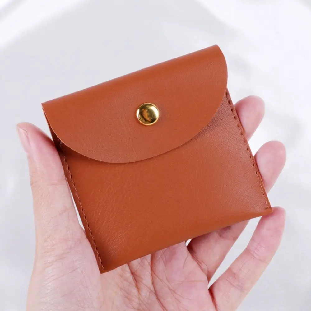 Pure Color Short Coin Purse Large Capacity Korean Style Jewelry Packing Bag Small Handbag Money Bag Mini PU Leather Wallet