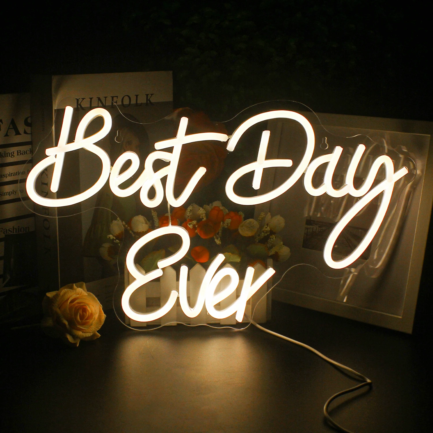 

Best Day Ever Neon Sign LED Wall Room Decor USB Powered With Switch For Party Club Bar Birthday Party Bedroom Game Room Decor