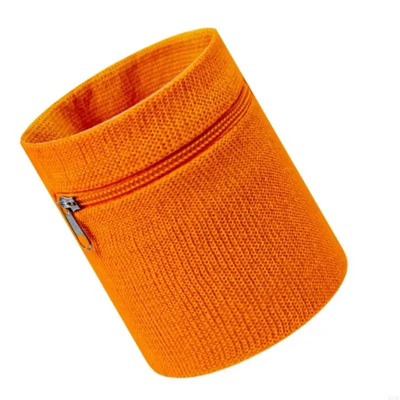  Unisex Absorbent Sweatband With Zippered Pocket for Basketball Tennis Running