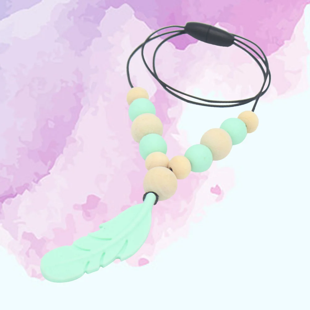 

Силиконовое детское жевание для облегчения прорезывания зубов, безопасное нетоксичное ожерелье для прорезывания зубов BPA, бесплатная пустышка для младенцев, кулон для кормления, зеленый цвет