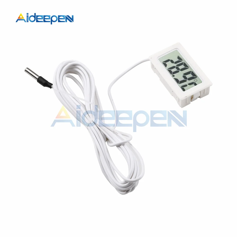 Imagem -06 - Mini Sensor de Temperatura Lcd Interno Digital Termômetro Incorporado Instrumentos de Calibre com Cabo 5m Conveniente