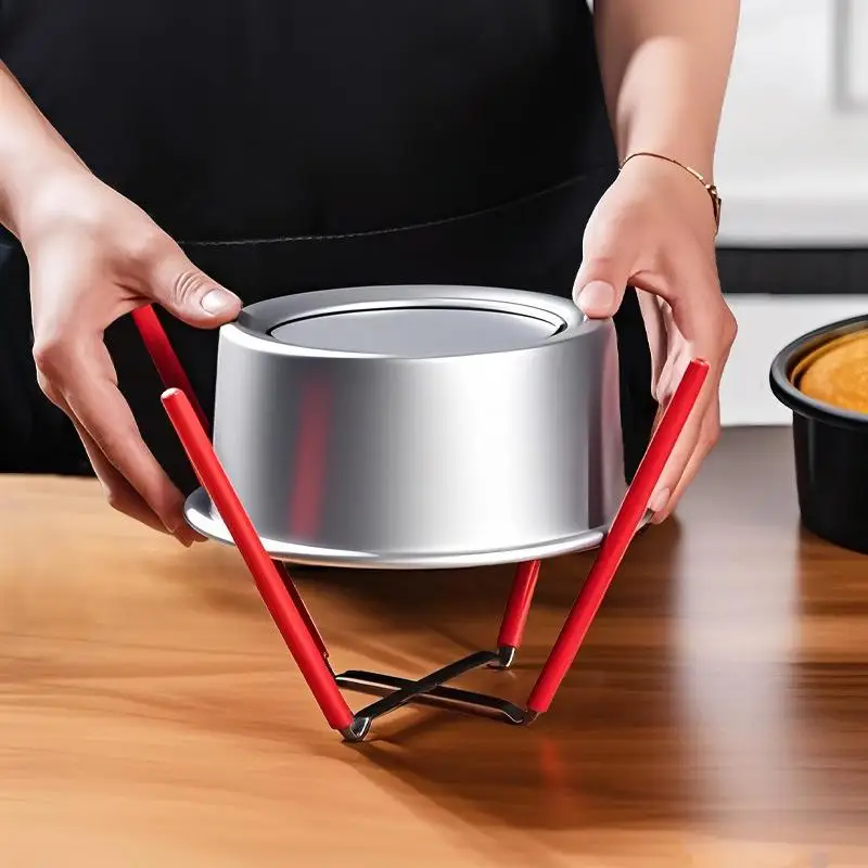 1PC Chiffon Cake Cooling Rack Stainless Steel Silicone Inverted Drying Stand Collapsible Baking Tool