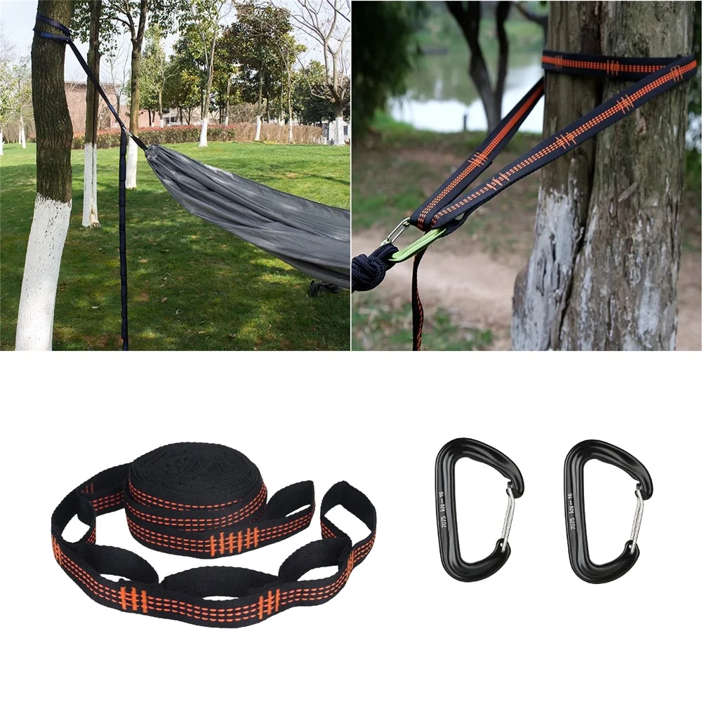 2Pcs Hammock Straps Bearing 400kg 200cm Sling Yoga Swing Hanging Belt Nylon Adjustable Hanging Straps Garden Yard Rope Strap