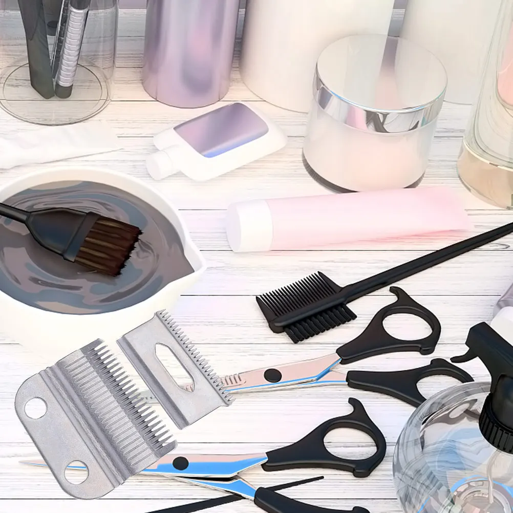2 مجموعة الفولاذ المقاوم للصدأ مقص الشعر شفرات تفتق المتقلب استبدال رؤساء المقص الكهربائي الكربون الصلب شفرة قطع الشعر