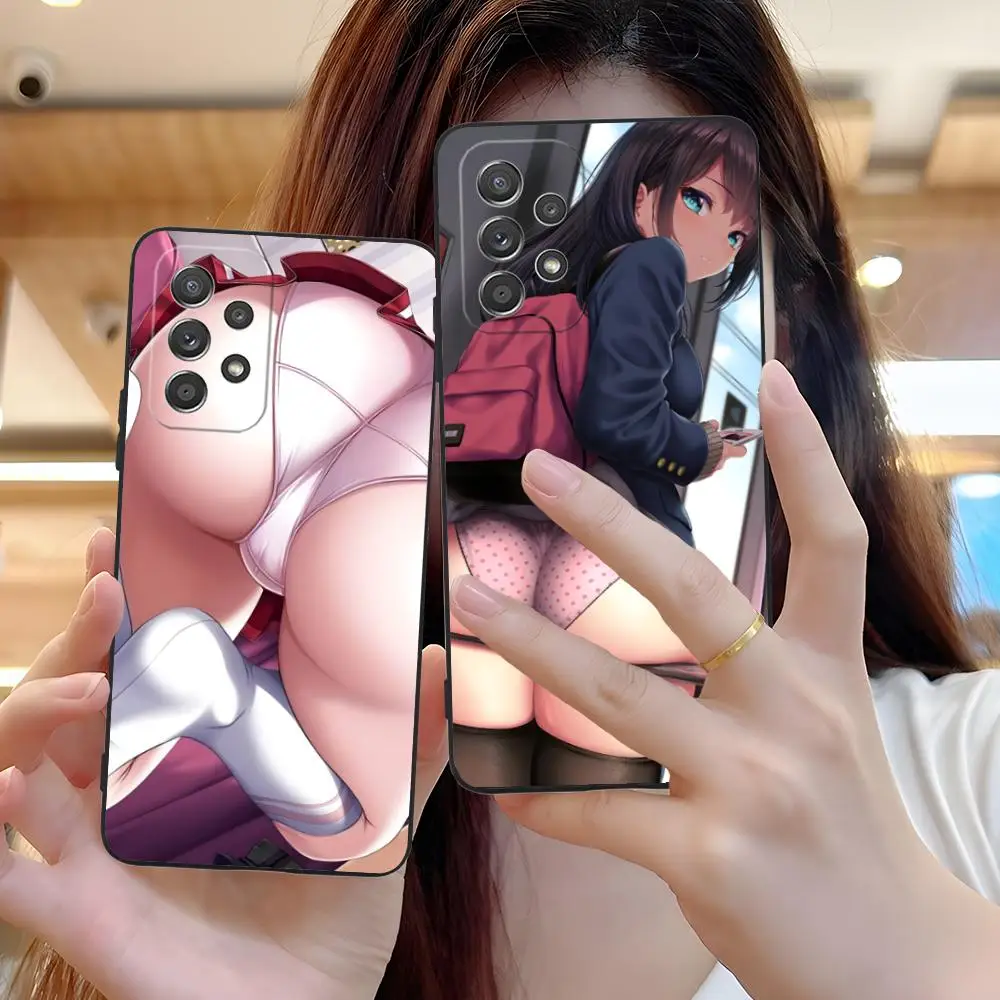 أنيمي Waifu هنتاي قضية الهاتف المحمول لسامسونج غالاكسي A73 72 71 70 56 55 54 53 52 36 35 34 23 16 15 5G اللون الغطاء الواقي