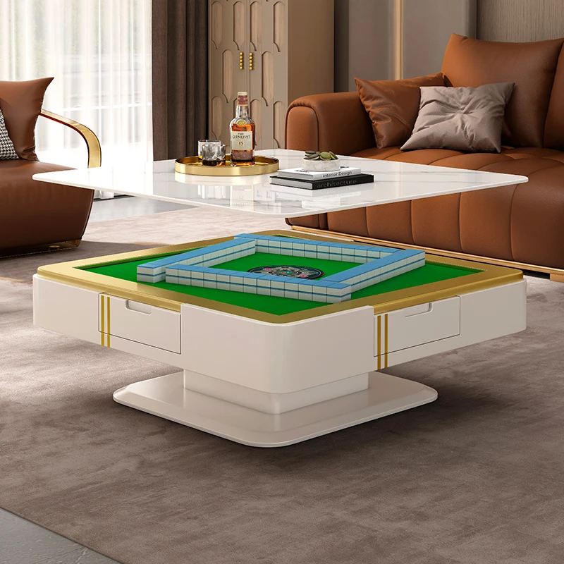 

Lifting electric mahjong table coffee table dining table integrated automatic household rock board chess mute