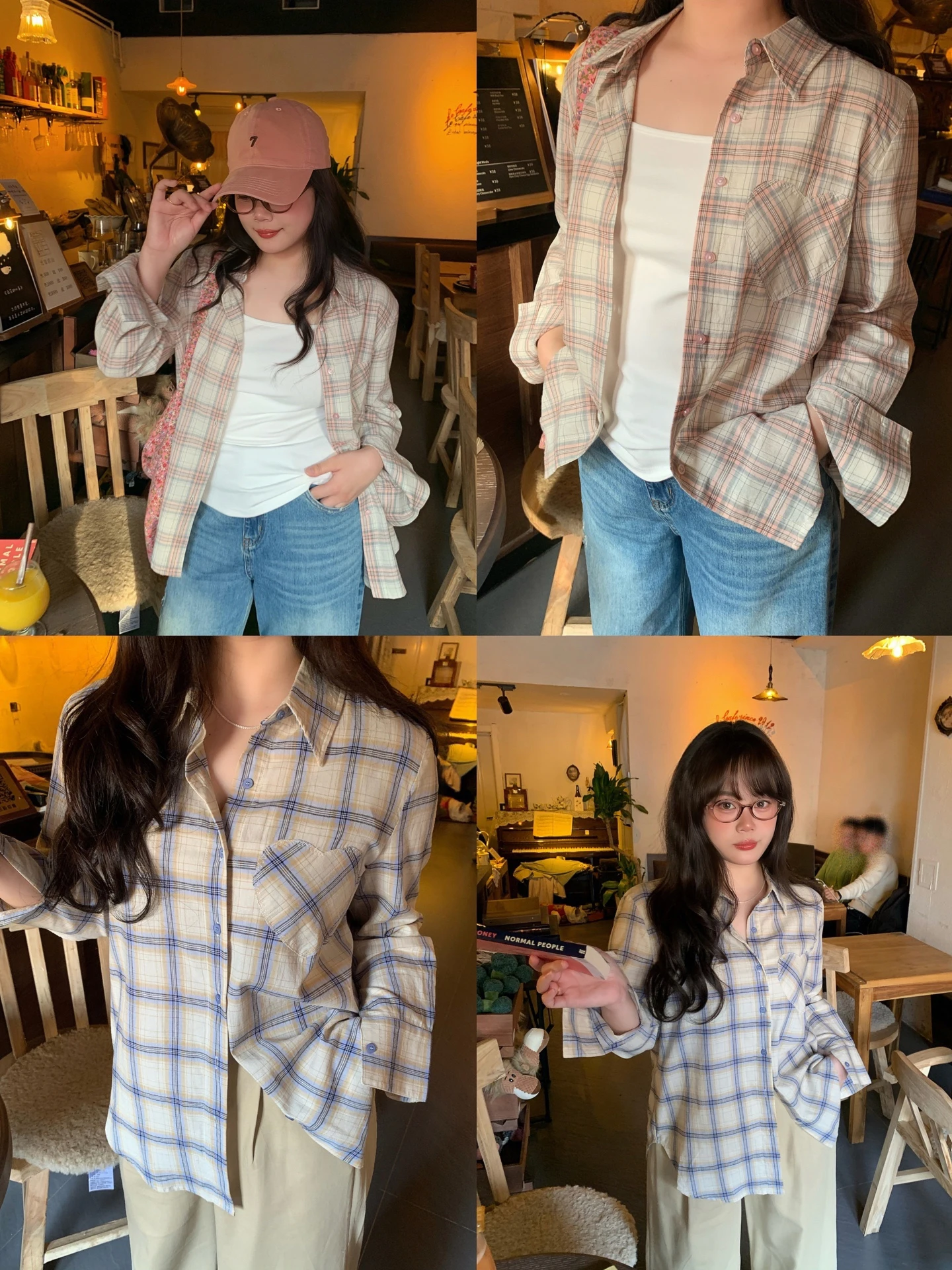 

Рубашка больших размеров в стиле ведьмы с принтом Сакуры, легкая, в клетку, с защитой от солнца, утягивающая, повседневная, свободного кроя, из чистого хлопка, с длинным рукавом