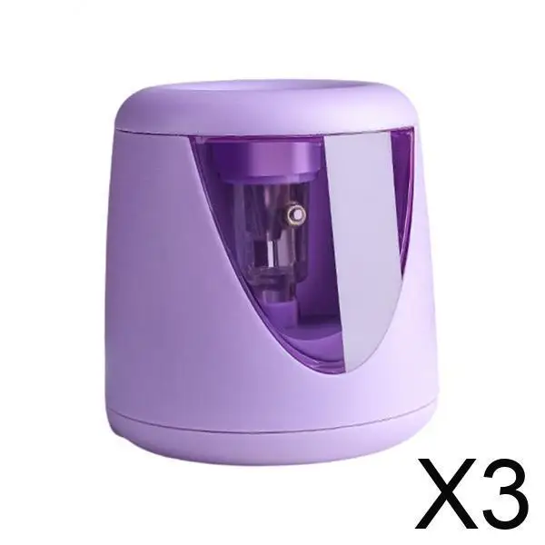 

3xAutomatic Electric Pencil Sharpener School Home Office USB+Battery Purple