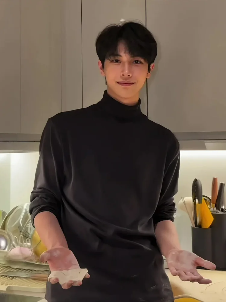 

Мужская легкая вельветовая футболка с высоким воротником и длинным рукавом Bla Cleanfit, базовая модель для ношения под одеждой, устойчивая к износу, внутренняя одежда, толстовка.