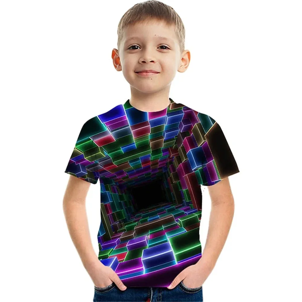 Kind Junge 3d Tops knacken koreanische Kinder kleidung Mädchen T-Shirt von 12 bis 16 Jahre alten Teenager Sommer Kurzarm T-Shirt