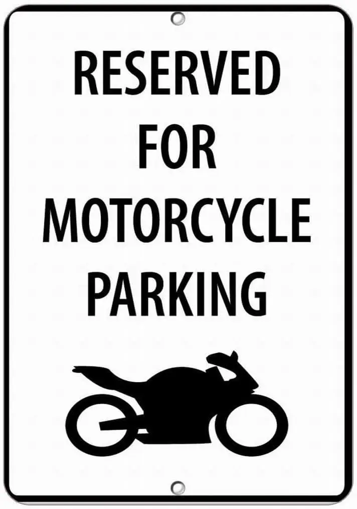 Reserved for Motorcycle Parking Parking Sign Safety Sign Outdoor Courtyard Decoration Sign 8x12 inch, TinSignEUa3064 1pc si sign