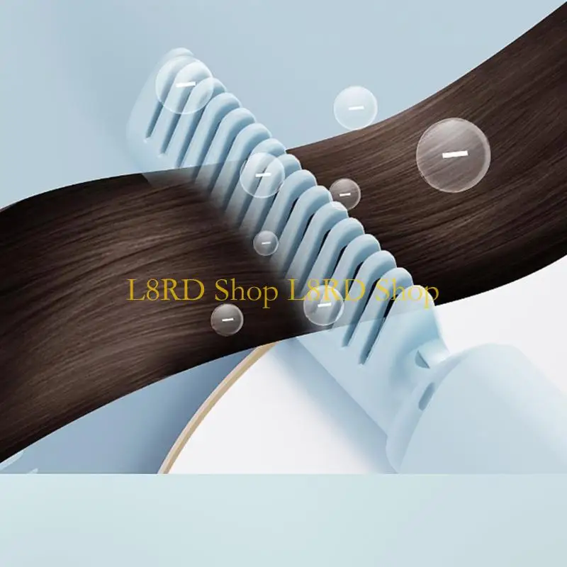 L8RD Lightweight Rechargeable Hair Straightener Brush Anti Scald Comb with Quick Heat Up Adjustable Temperature for Travel