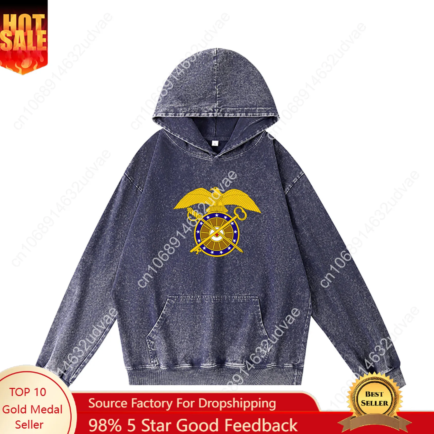 US Army Branch Quartermaster Corps Hoodies Retro Hooded Sweatshirt Man Woman Teenager Vintage Pullover Sweat Customized Tops