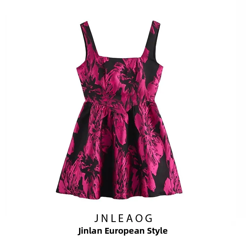 เสื้อสายเดี่ยวปักลายแฟชั่น Dr JNLEAOG สำหรับผู้หญิง เอวสูง ใส่สบายในฤดูร้อน ผ้าโพลีเอสเตอร์