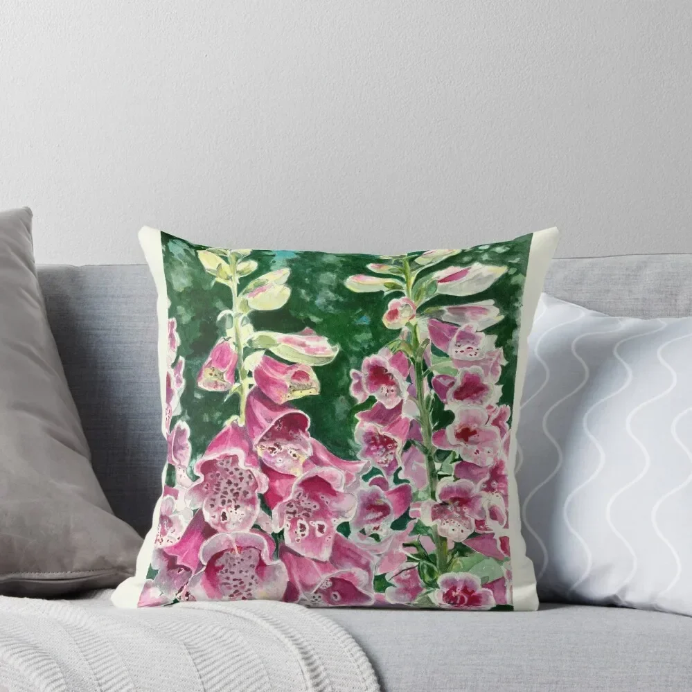 

Foxgloves Throw Pillow Cushions Home Decor Decorative Cushion Cover Pillow Decor Bed pillowcases pillow