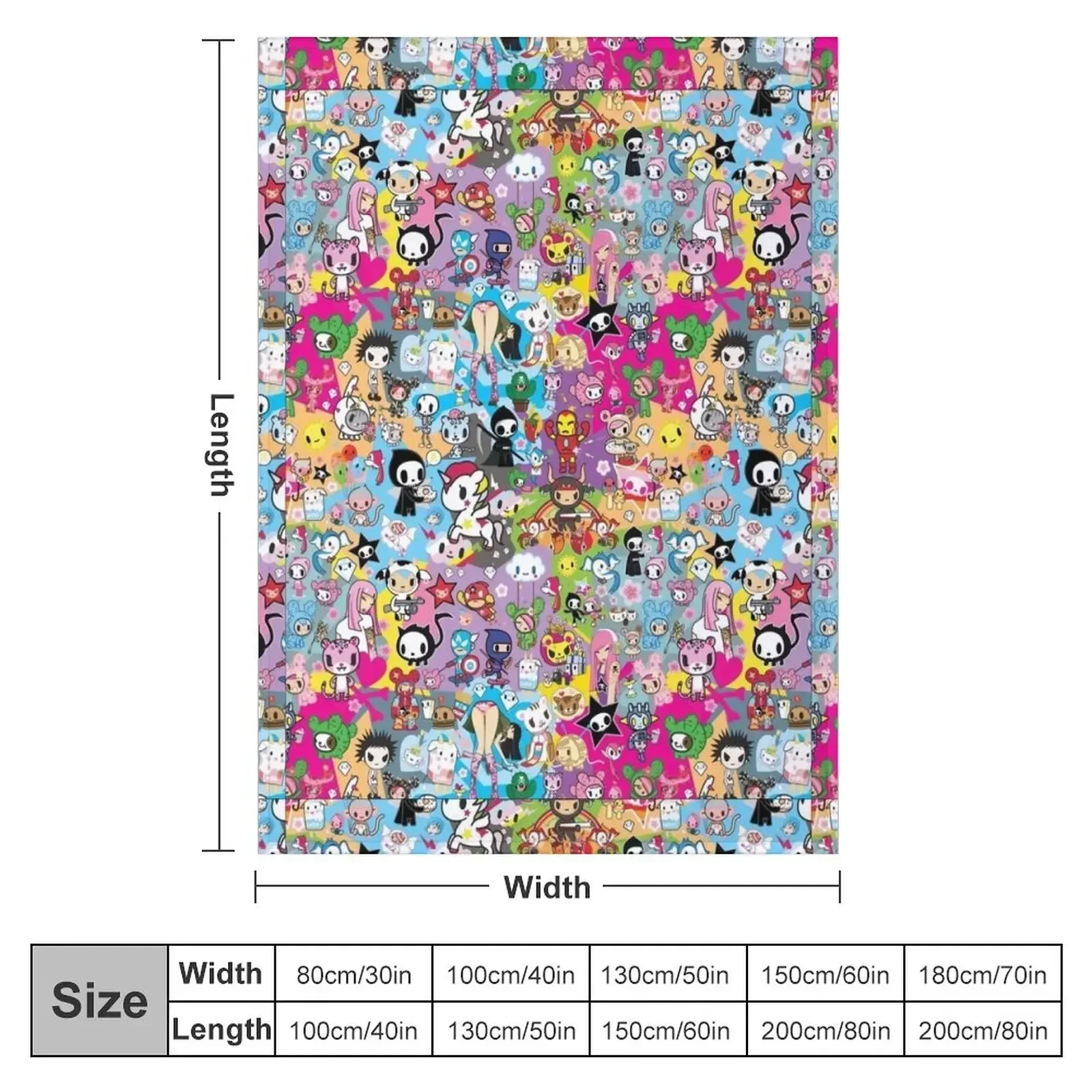 donutella and his friends unicorns mofia collaboration cartoonss,anime Chibi Throw Blanket Extra Large Throw Single Blankets