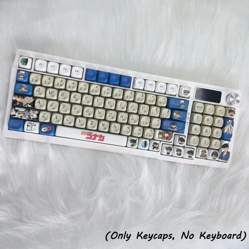 كونان خصم أنيمي موضوع أغطية المفاتيح للوحة المفاتيح الميكانيكية 129 مفاتيح MOA/الكرز ارتفاع Keycap مجموعة أنيمي البضائع #4