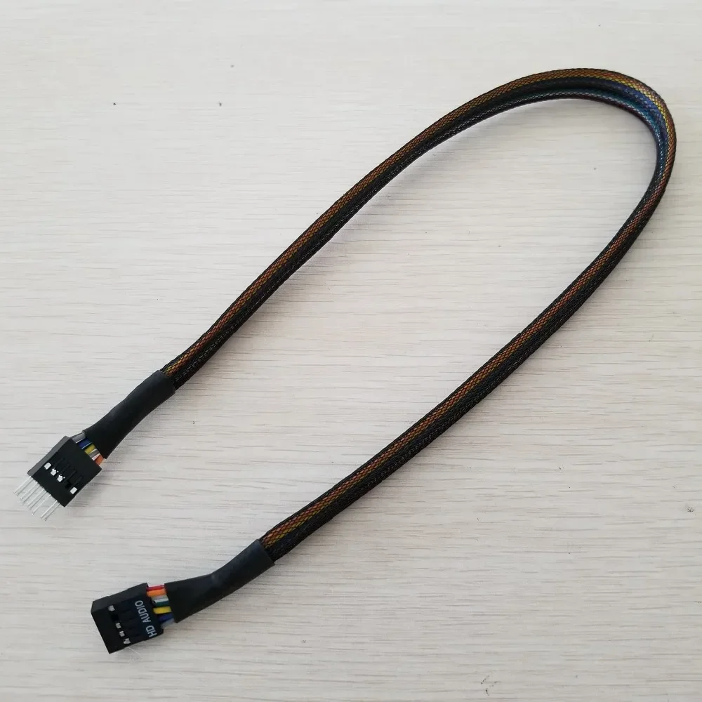 1 PCS AC97 HD Audio Extension Cable UL1007 22AWG Wire for Chassis Front Panel 50cm Black Male/Female or Female/Female